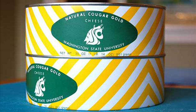 Vintage WSU logos on Cougar Gold cans
