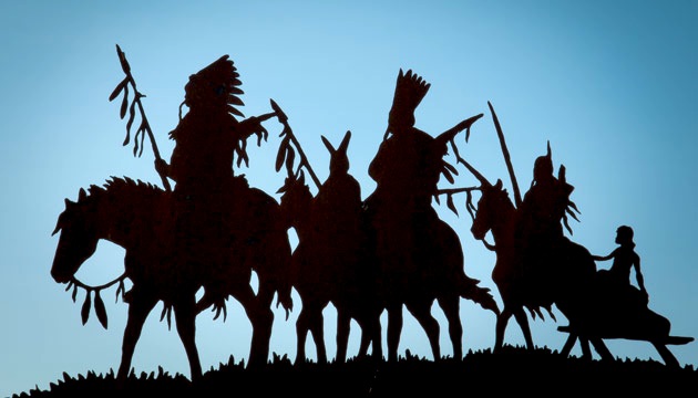 sculptures by artist and tribal planner Virgil Marchand near Nespelem