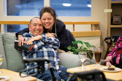 Rosita Sandell with Mountlake Terrace Plaza resident