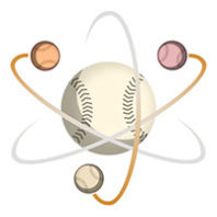 Illustration of baseball as atom nucleus