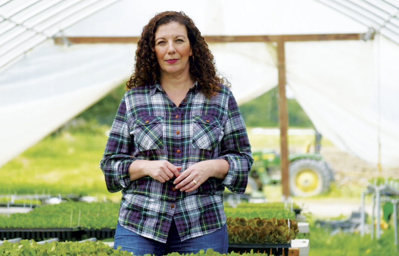 Audra Mulkern in greenhouse