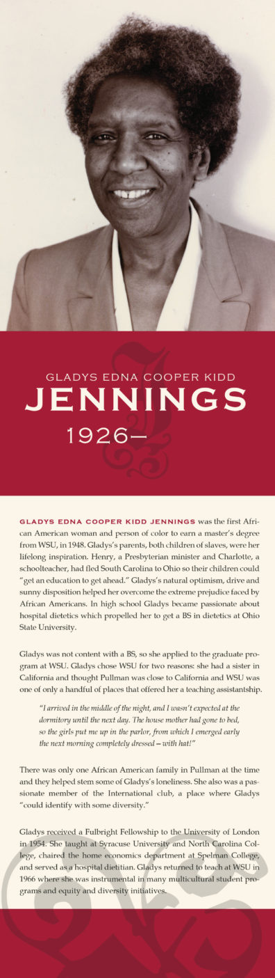 Poster from WSU Libraries MASC about Gladys Jennings