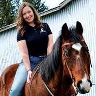 Michelle Gordon riding horse Mac