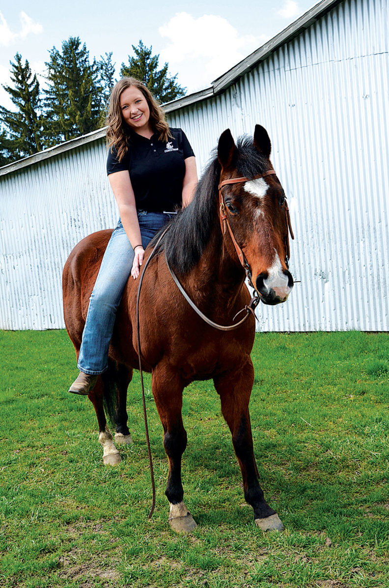 Michelle Gordon riding horse Mac