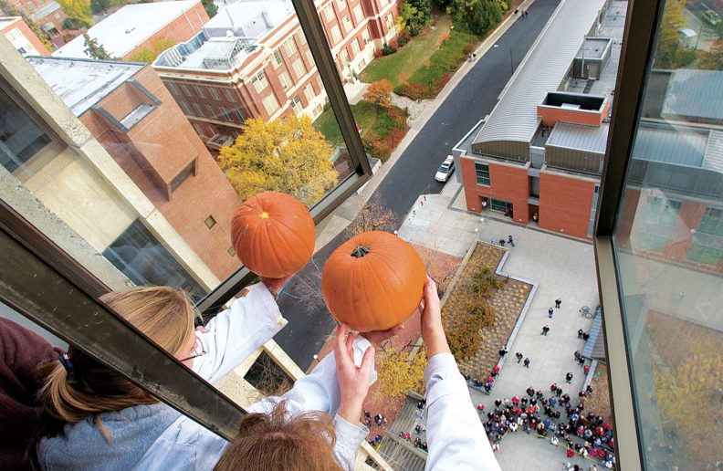 Pumpkin Drop from WSU's Webster Hall