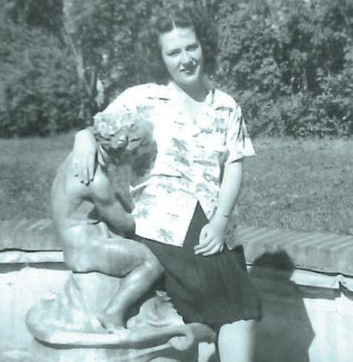 Katie Gochnour by Stimson Hall, ca. 1945