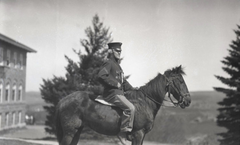 Paul (Simkins) Revere, 1923 on horseback, WSC Pullman