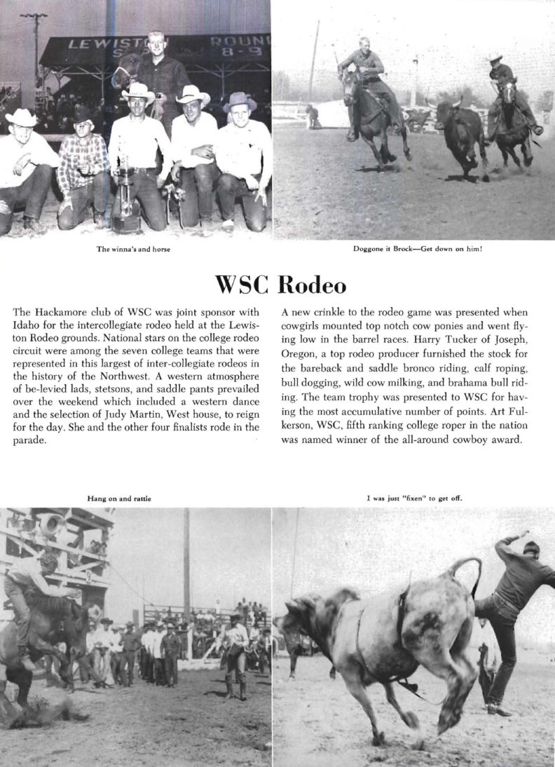 1951 Chinook, page about WSC rodeo