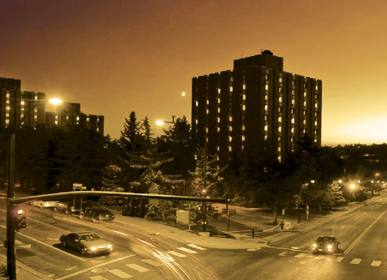WSU Stephenson Complex at night