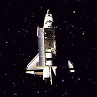 Space shuttle in space