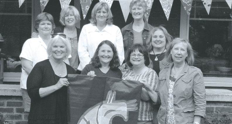 Friends from Stephenson East sixth floor met in 1969 and have reunited every year. From Back Row Left: Marg Mori, Dawn Blankenship, Trudi Inslee, Carolyn Main, Vickie Widmeyer. Front Row: Colleen Swesey, Bev Sheeley, Kay Acosta, Cathi Sagstad