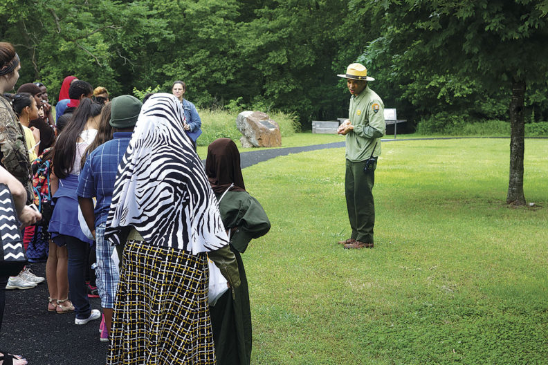 Park ranger leads tour at George Washington Carver National Monument