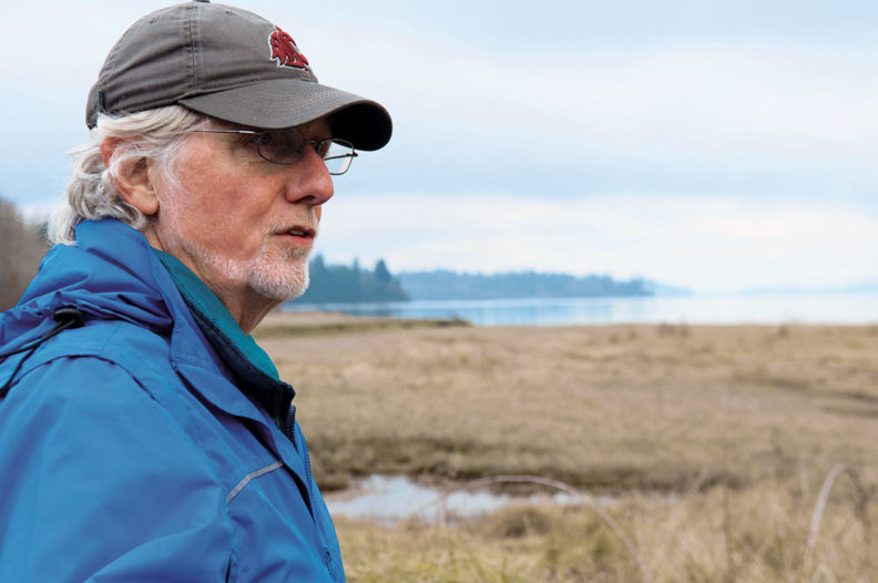 Chuck Cody on wetland at Meyer's Point