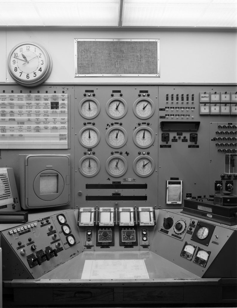 reactor operator's console inside B Reactor at Hanford