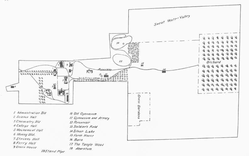 1902 map showing the Washington State College orchard