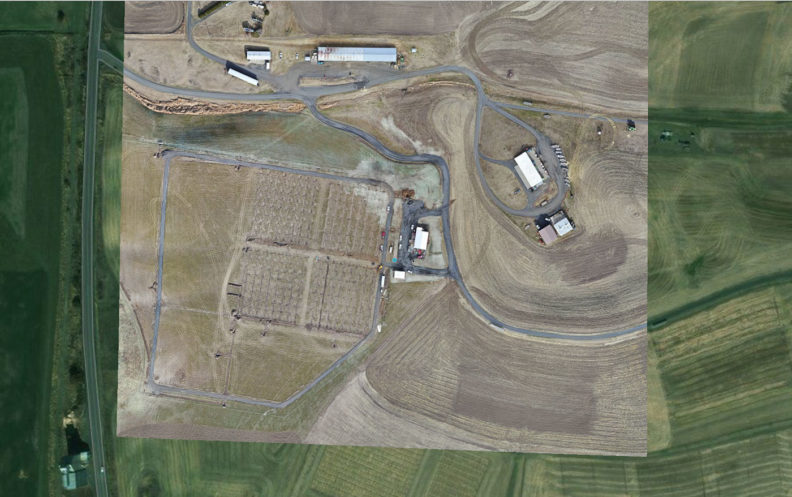 Aerial view of WSU Spillman Farm and Tukey Orchard