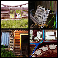 Barns, tractors and farm signs at Wild Rose Prairie north of Spokane