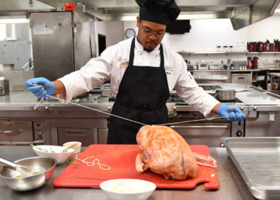 Closing goose cavity with butchers twine. Photo Shelly Hanks