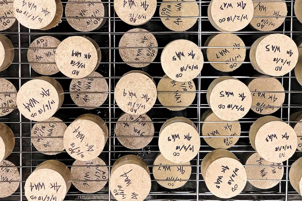 Samples from drywall waste block tests