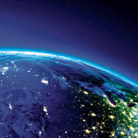 Earth from space with lights