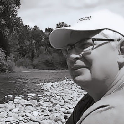 Marty Kooistra next to river