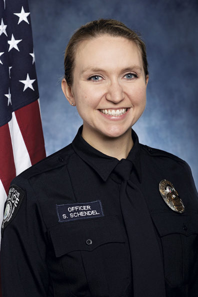 Stephanie Schendel in her Bellevue Police uniform