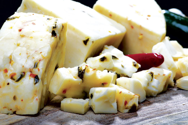 Crimson Fire cheese with a red pepper