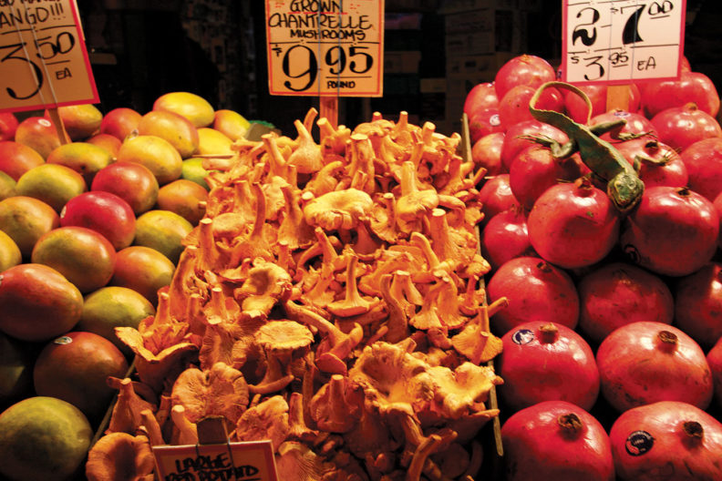 Grown chanterelles at Pike Place Market