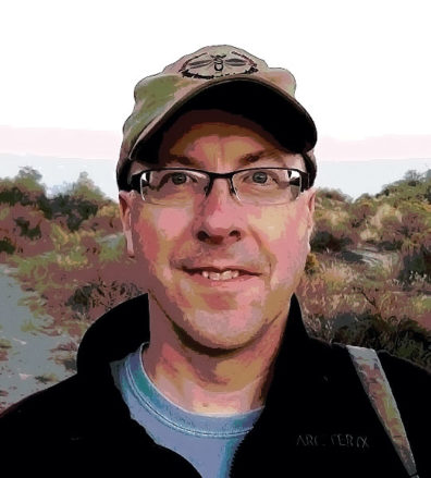 Merrill Peterson outside on a path