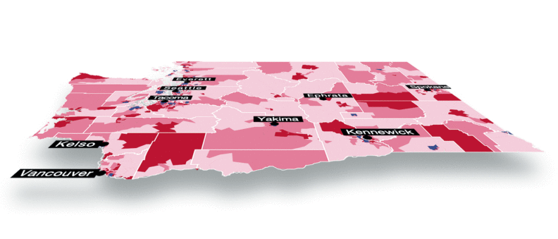 Example vulnerability index for COVID19 map of Washington state