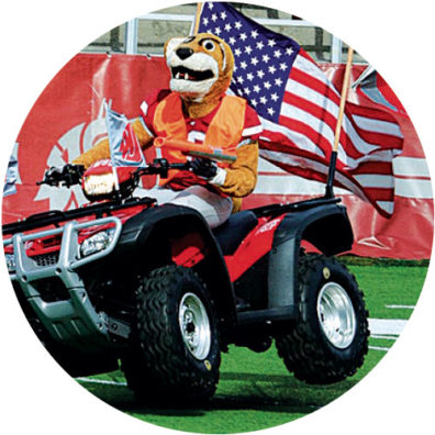 Josh Diamond rides ATV as Butch Cougar