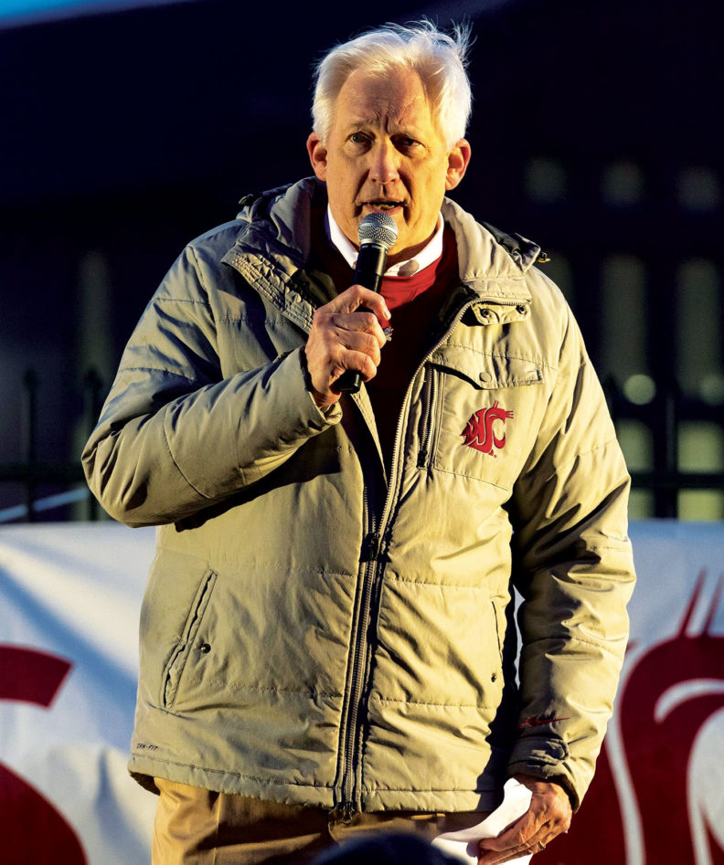 Glenn Johnson speaks into microphone