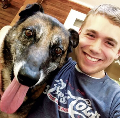 Miles Roberts with his dog