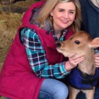 Jill Smith with calf