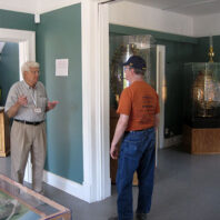 docent with visitor