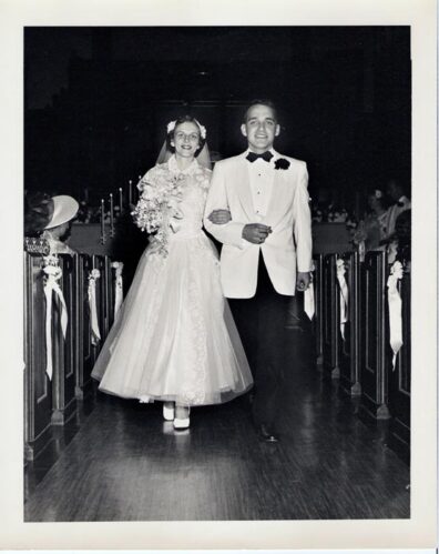 Duane and Arleen Stowe wedding in Yakima, 1954