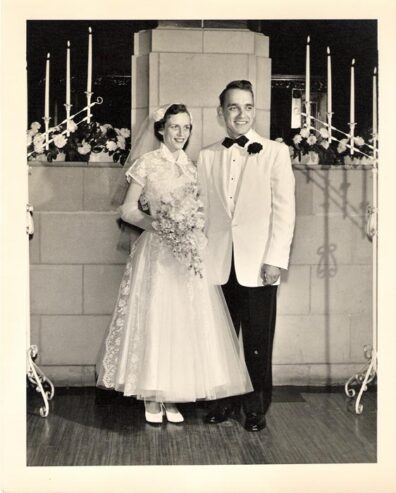 Duane and Arleen Stowe wedding in Yakima, 1954