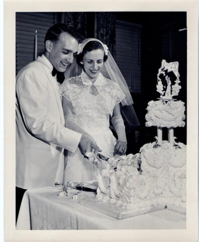 Duane and Arleen Stowe wedding in Yakima, 1954