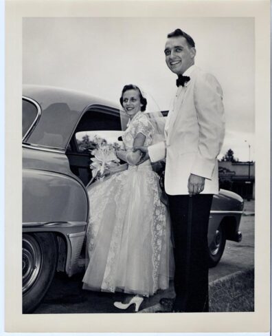 Duane and Arleen Stowe wedding in Yakima, 1954