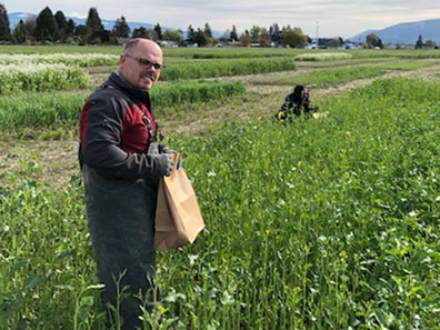Don McMoran in a field