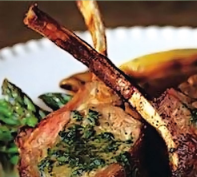 Rack of lamb with mint sauce