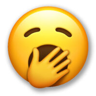 Bored face emoji. Courtesy Apple Inc.