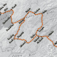 Map of the Iditarod sled race route 2020