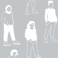 illustration of many young people