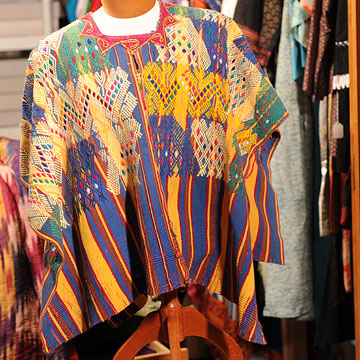 Huipil-blouse for Mexican woman—strip woven then embroidered, mid-20th century