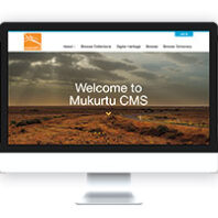 Front page of Mukurtu CMS on a computer screen