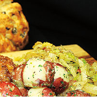 Corned Beef, Cabbage Slaw, and Buttered Potatoes