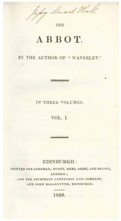 Title page of Sir Walter Scott’s The Abbott