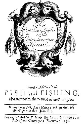 Title page to 1653 edition of Izaak Walton's The Compleat Angler
