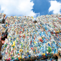 Giant pile of plastic waste